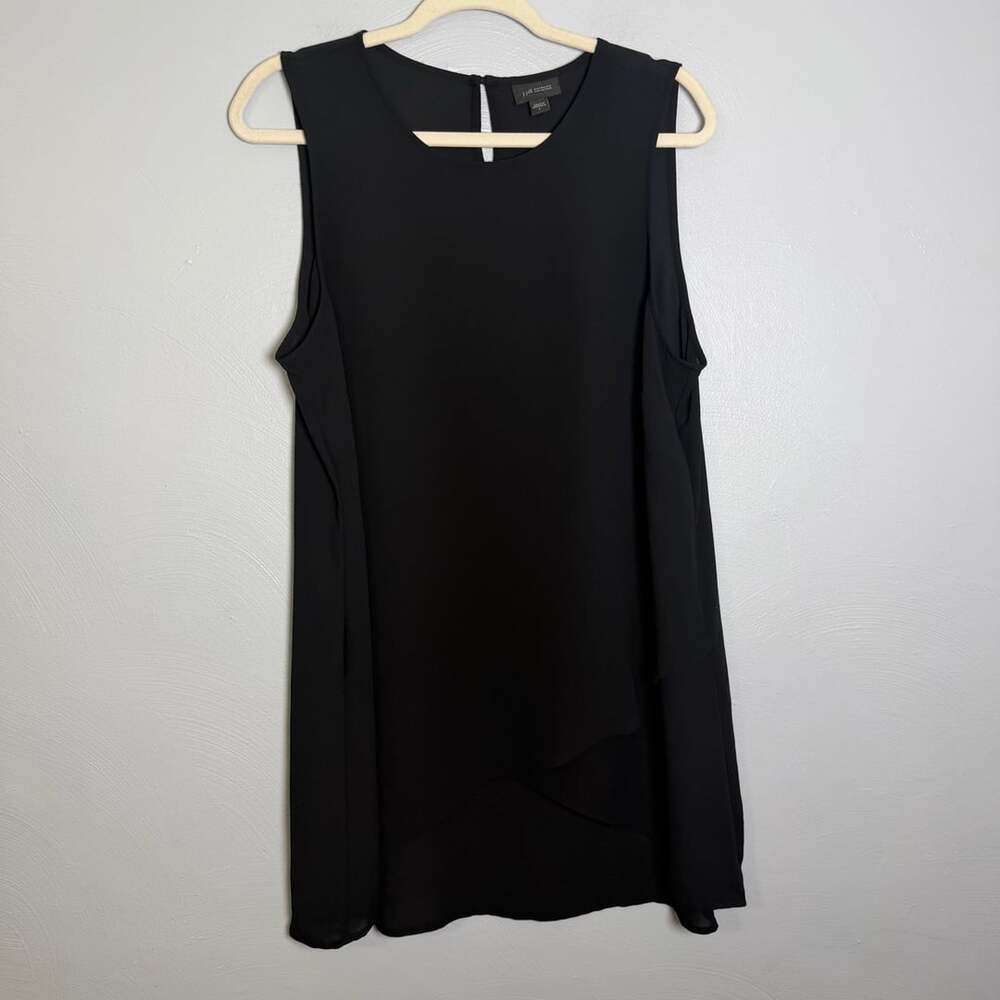 J.Jill Wearever Collection Tank Top Size L Black Asymmetrical